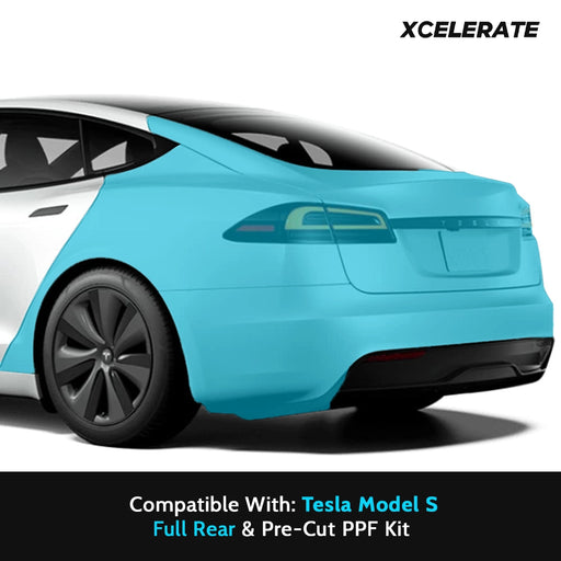 Compatible with Tesla Model S (2021-24) Full Rear End PPF Kit TPU Pre-Cut Paint Protection Film Clear Bra