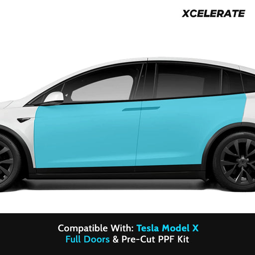 Compatible with Tesla Model X (2022-24) Full Doors PPF Kit TPU Pre-Cut Paint Protection Film Clear Bra