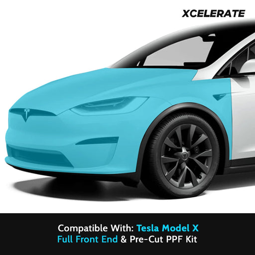 Compatible with Tesla Model X (2022-24) Full Front End PPF Kit TPU Pre-Cut Paint Protection Film Clear Bra