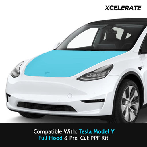 Compatible with Tesla Model Y (2020-24) Full Hood PPF Kit TPU Pre-Cut Paint Protection Film Clear Bra