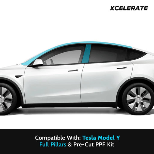 Compatible with Tesla Model Y (2020-24) Full Pillars PPF Kit TPU Pre-Cut Paint Protection Film Clear Bra