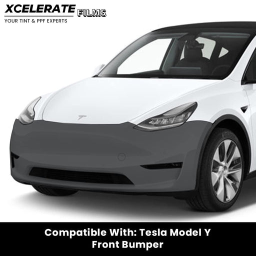 XCelerate Films Compatible with Tesla Model Y (2020-23) Front Bumper & Foglights PPF Kit TPU Pre-Cut Paint Protection Film Clear Bra - Tools Included