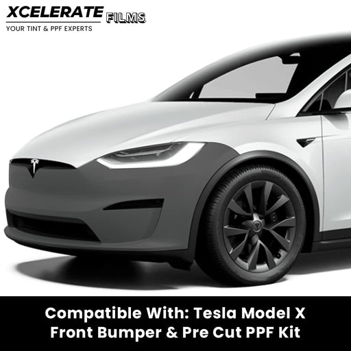 XCelerate Films Compatible with Tesla Model X (2022-23) Front Bumper PPF Kit TPU Pre-Cut Paint Protection Film Clear Bra