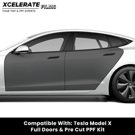 XCelerate Films Compatible with Tesla Model S (2021-23) Full Doors PPF Kit TPU Pre-Cut Paint Protection Film Clear Bra