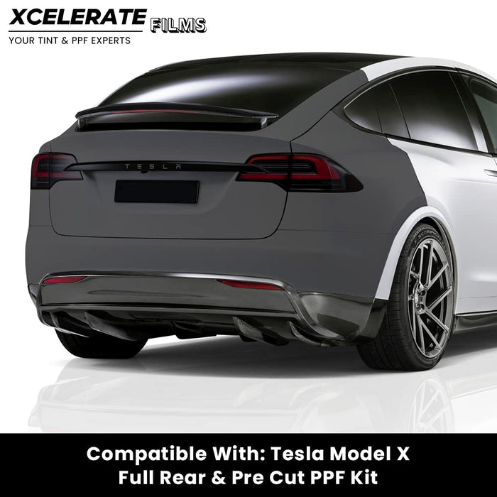 XCelerate Films Compatible with Tesla Model X (2022-23) Full Rear End PPF Kit TPU Pre-Cut Paint Protection Film Clear Bra